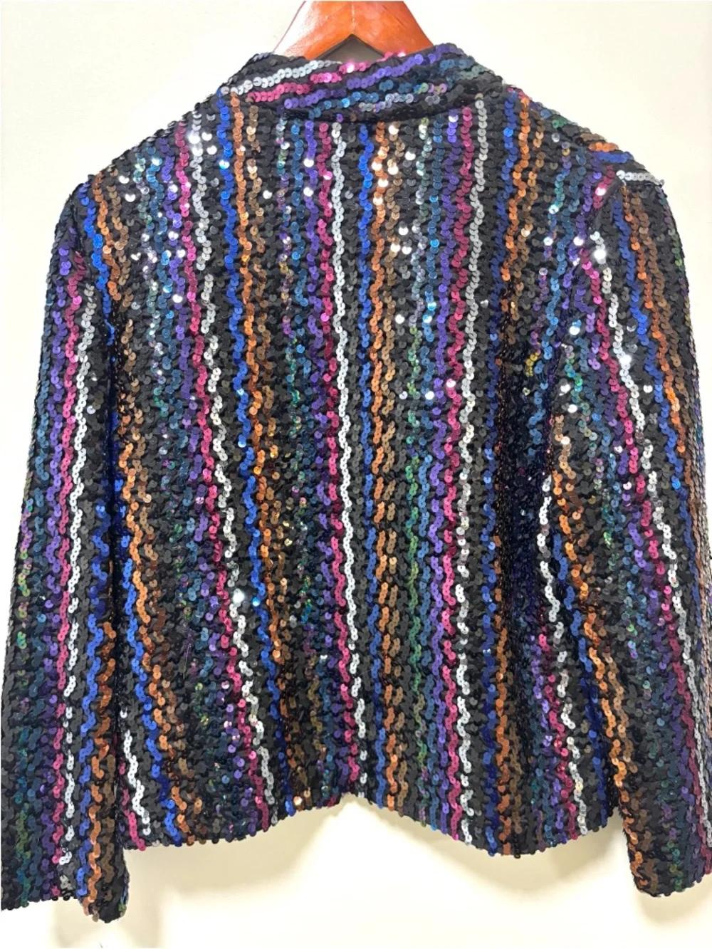 Deadstock Rainbow Sequin Blazer Jacket Vintage Wm A Lewis Chicago Pre-1972 Rare